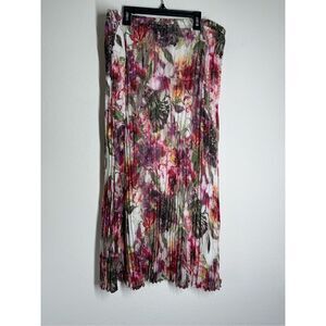 NWT Bonita Women’s Bohemian Floral Pattern Plesseled Lined Skirt Sz  44 EU/ L US